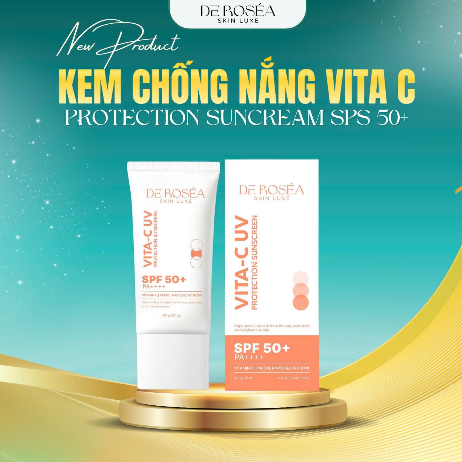 [Best Seller] Kem Chống Nắng DE ROSÉA Vita-C UV Protection Sunscreen SPF50+ PA++++