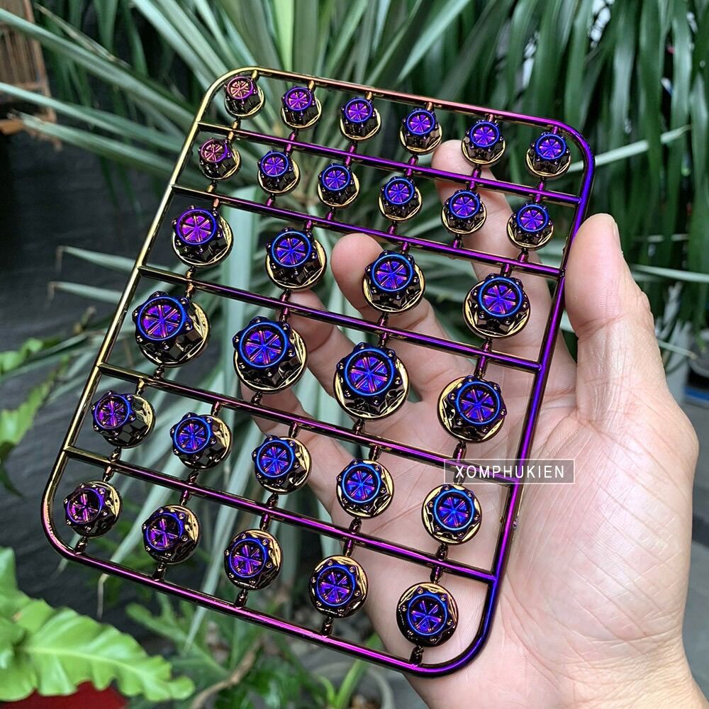 Chụp Ốc Xi Màu Titan Trang Trí Xe Máy [ 1 Bộ 30 cái ]