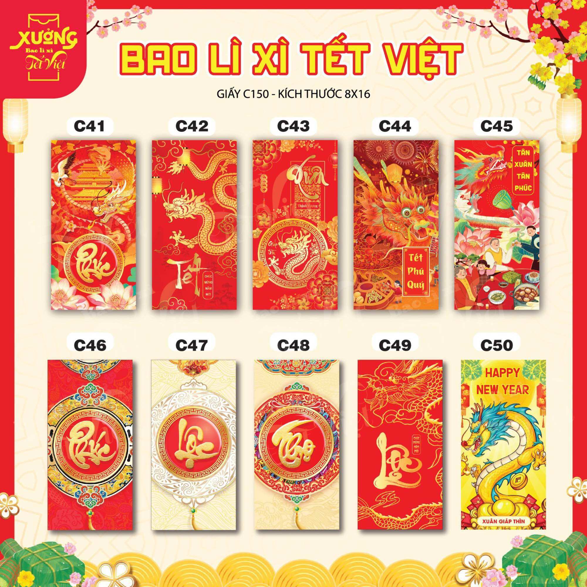 500 bao lì xì 2024 giá rẻ