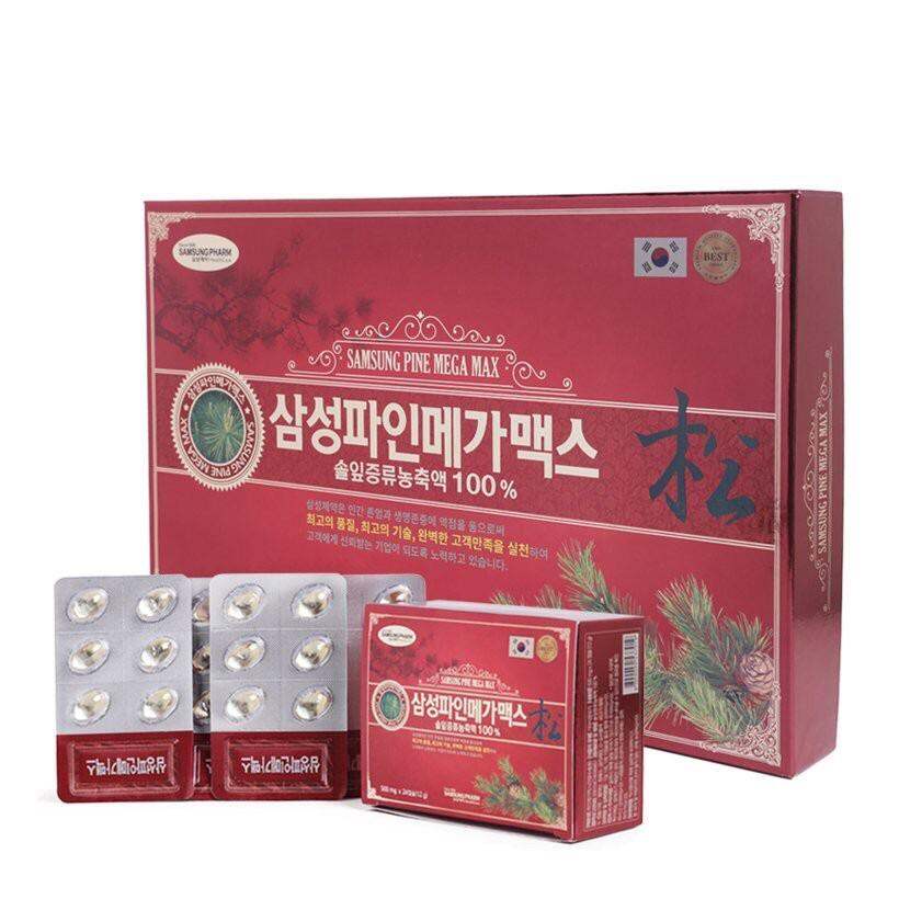 Tinh Dầu Thông Đỏ Samsung Pine Mega Max Hàn Quốc 120 Viên