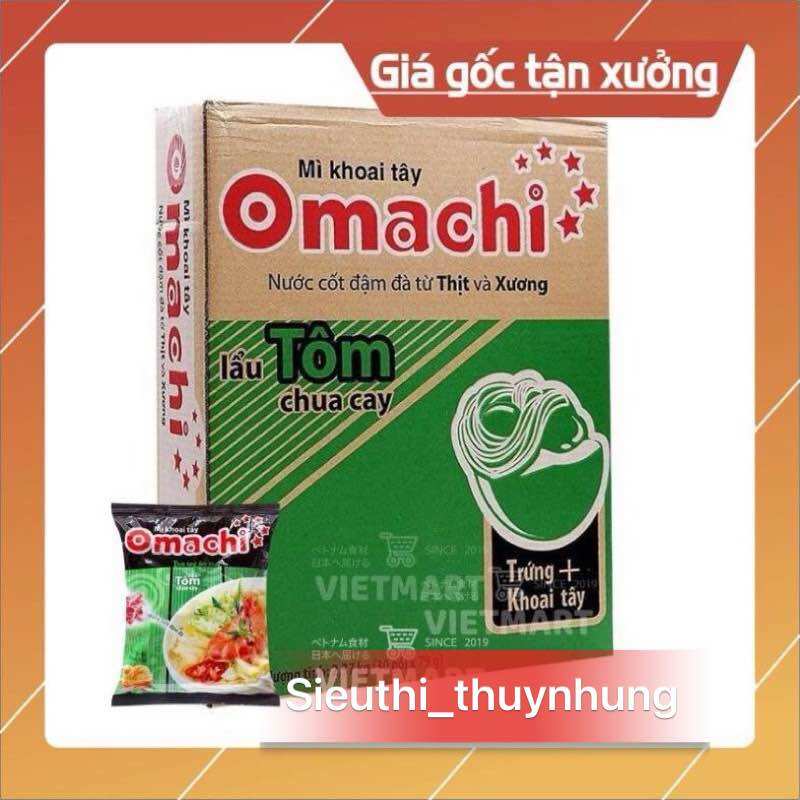 Thùng mì Omachi 30 Gói xốt bò hầm/sườn hầm ngũ quả/ bắp bò riêu cua ...