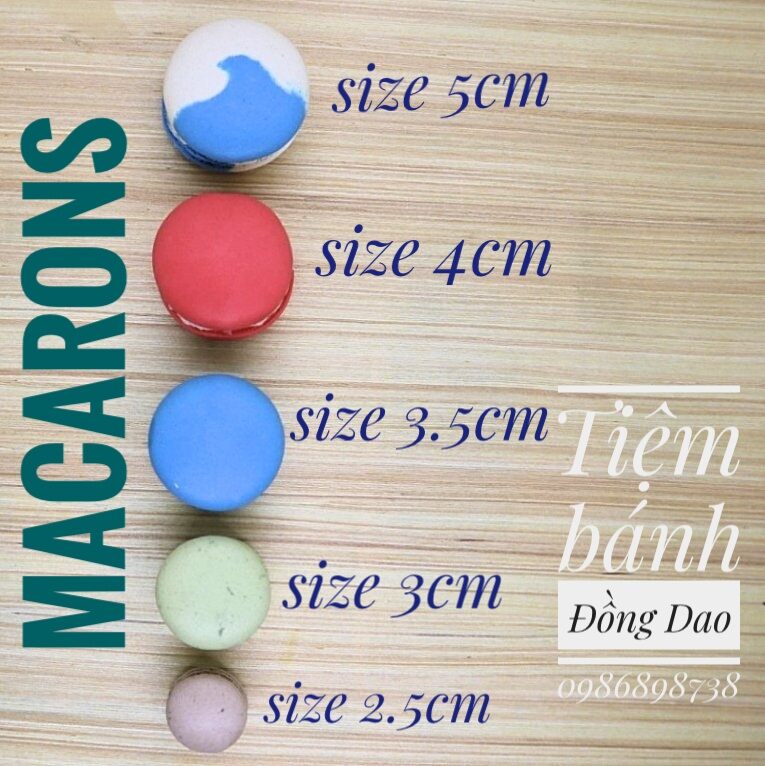 Set 10 cặp vỏ bánh macaron không nhân size 4-5 cm
