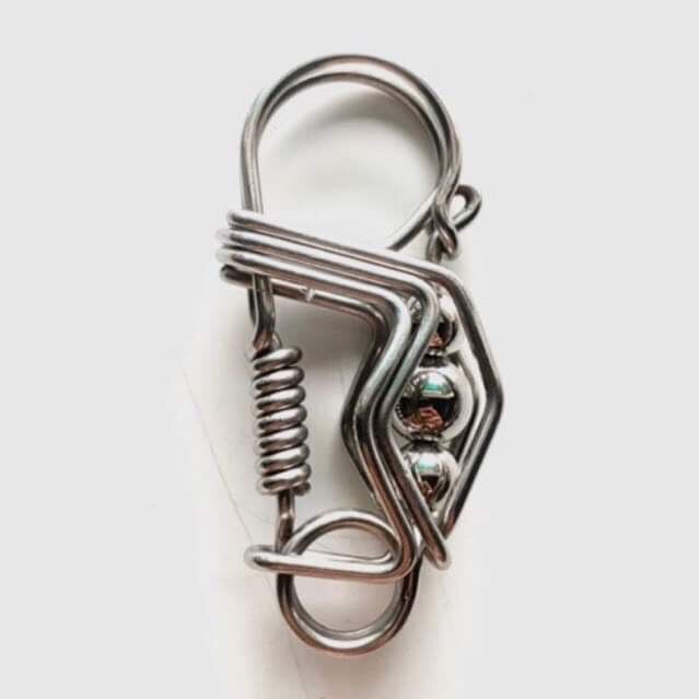 Móc khoá thủ công Inox 304 có 3 viên bi