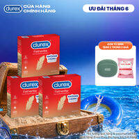 Bộ 3 hộp bao cao su Durex Fetherlite siêu mỏng, size 52.5mm, 3 bao/hộp