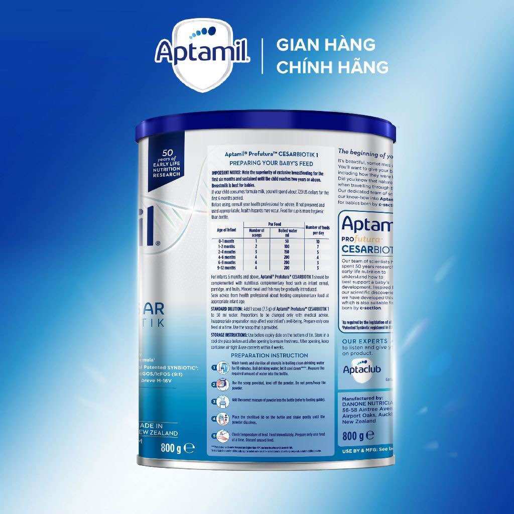 [QUÀ TẶNG KHI MUA 2 LON] SỮA BỘT APTAMIL 1 LON 800G CHO BÉ 0-1 TUỔI