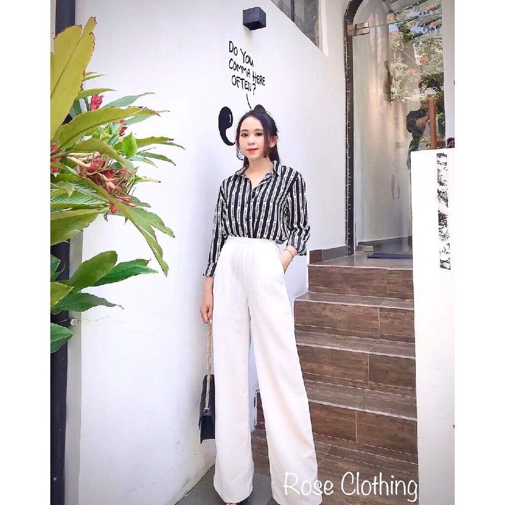 Quần Ống Suông Khóa Sườn