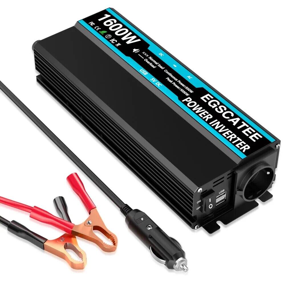 12V Đến 220V Nguồn Điện Sóng Hình Sin Biến Áp Với EU Ổ Cắm Chuyển Đổi Sạc Xe Hơi Cao Chuyển Đổi hiệu Quả