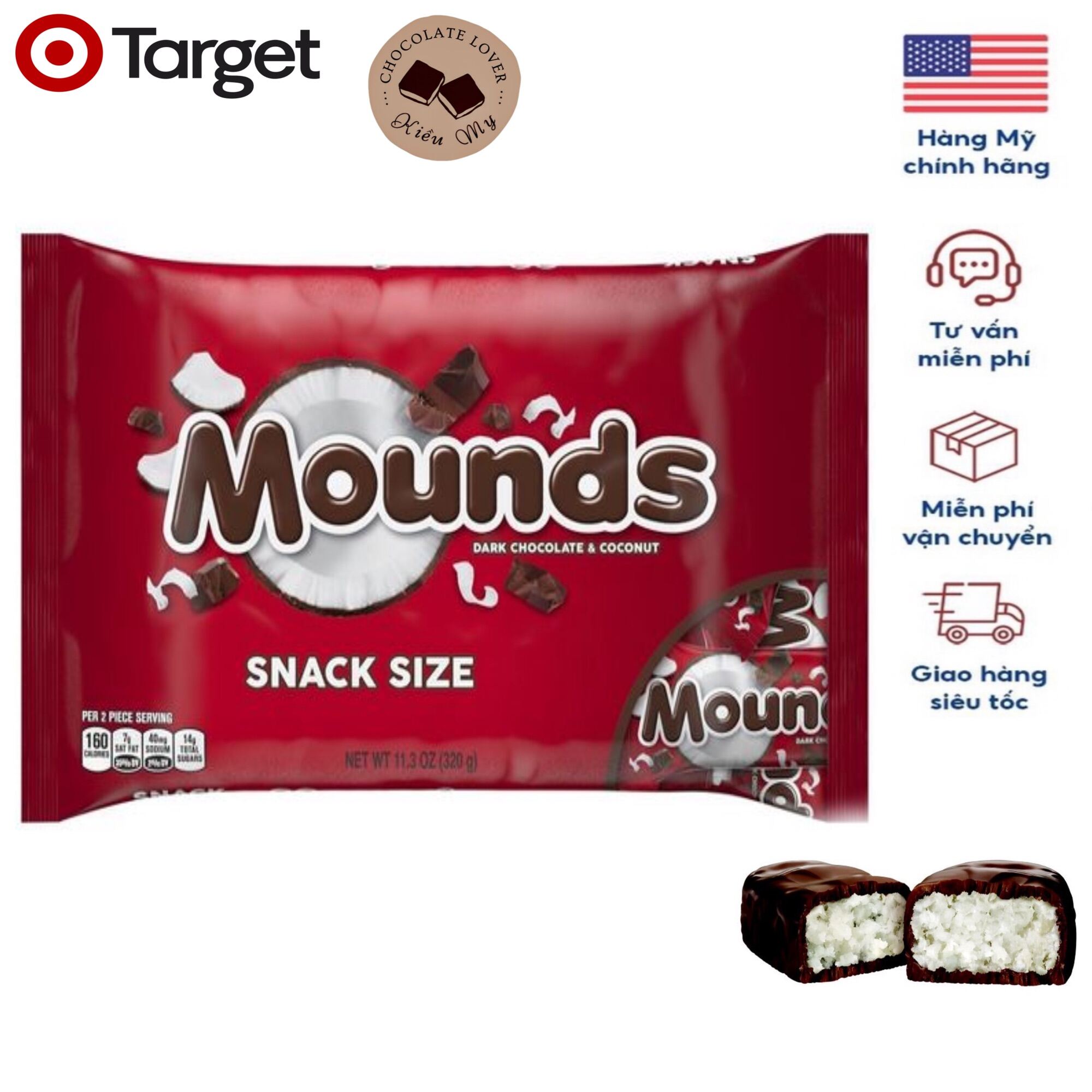 Date 04 23 candy chocolate coconut American mounds bag 320g