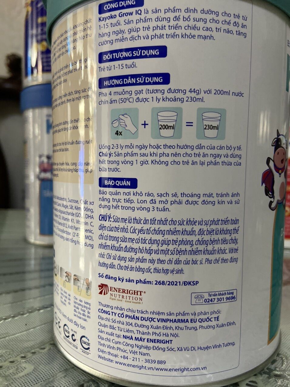 Sữa Nhật Kayoko Grow IQ 900g