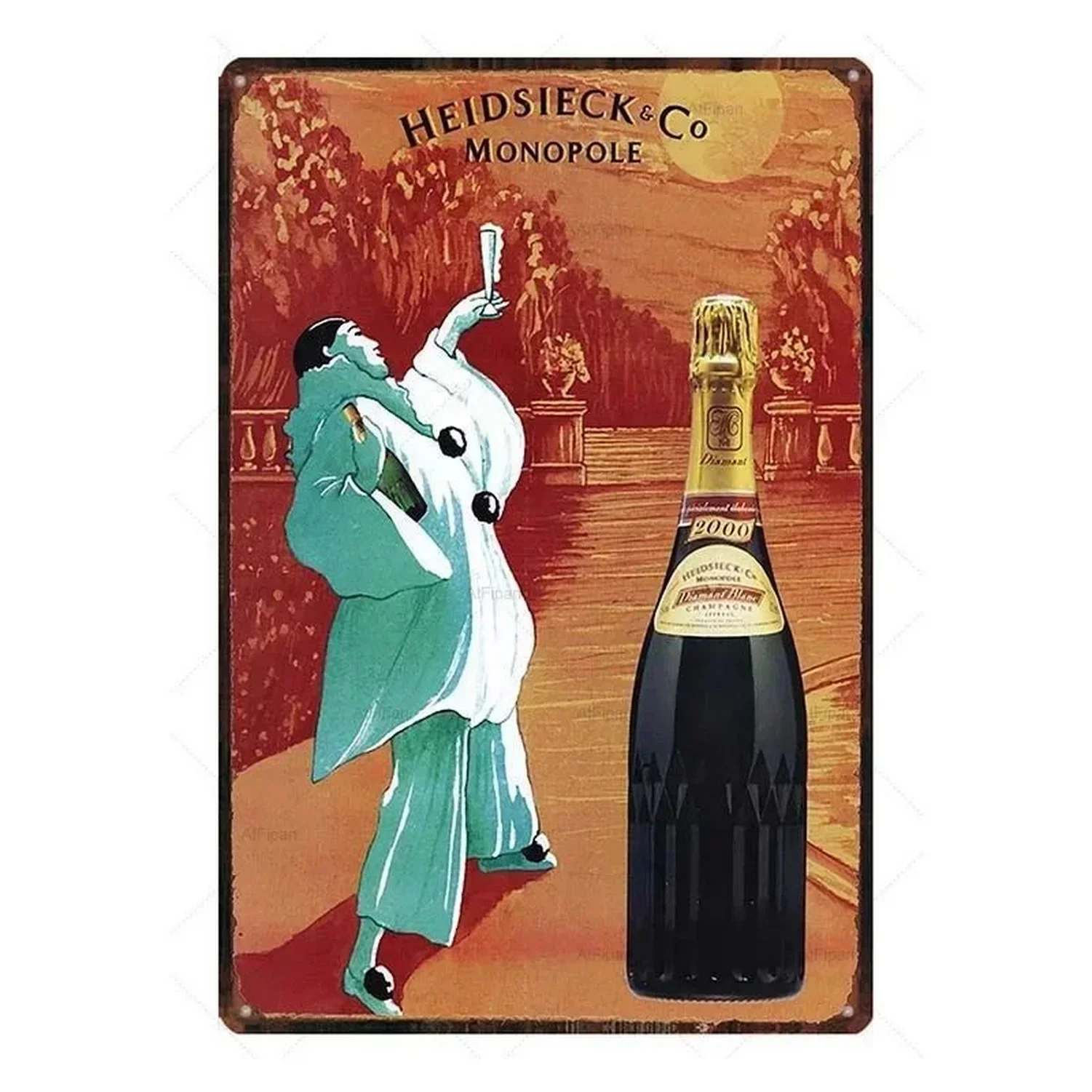 Vintage Champagne Kim Loại Tín Hiệu Cinzano Nghệ Thuật Poster Sắt Tranh Treo Tường Trang Trí Mảng Bám Cho Người Động Nhà Cafe Vườn Câu Lạc Bộ thanh