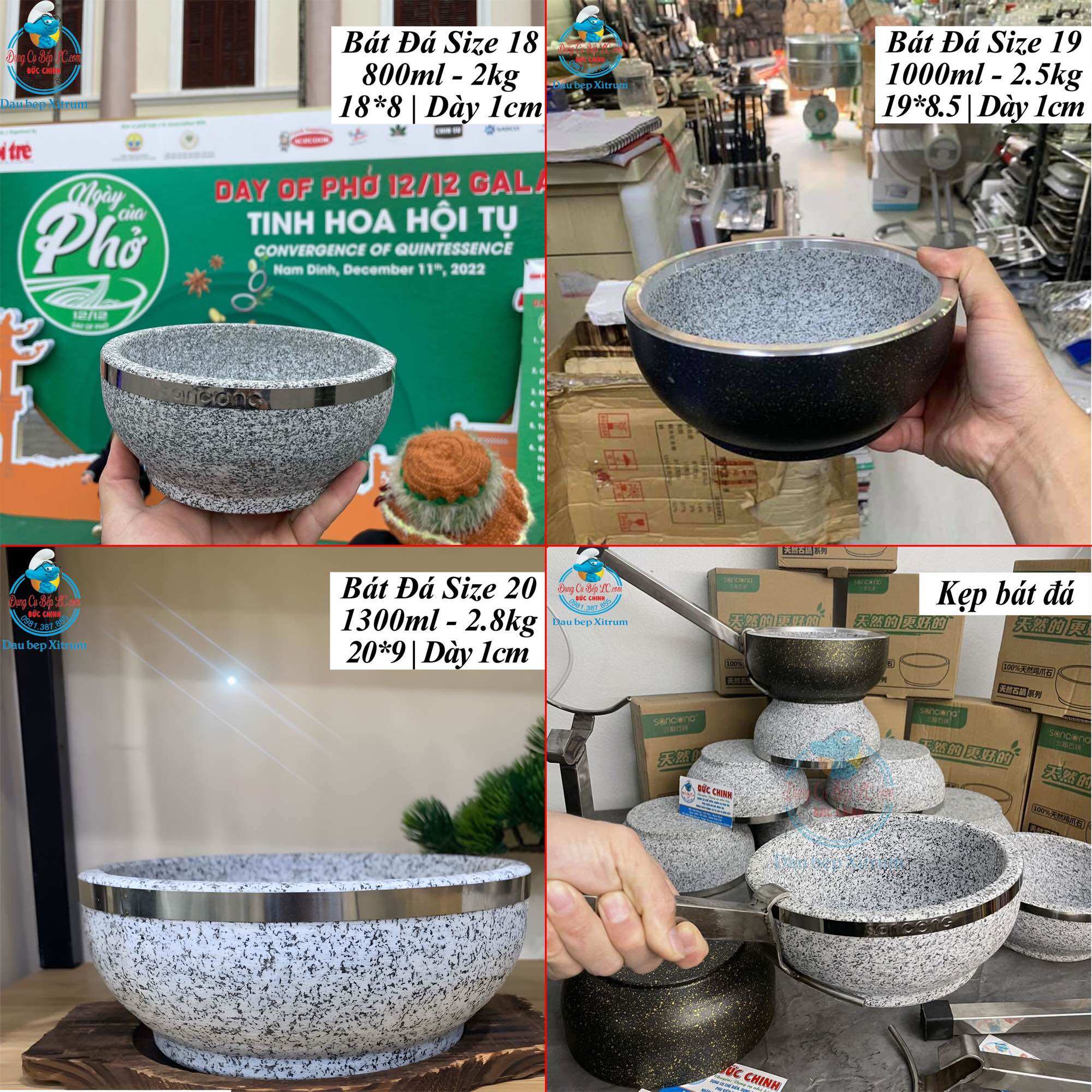 Gắp bát đá,bát nóng, thố đá giữ nhiệt