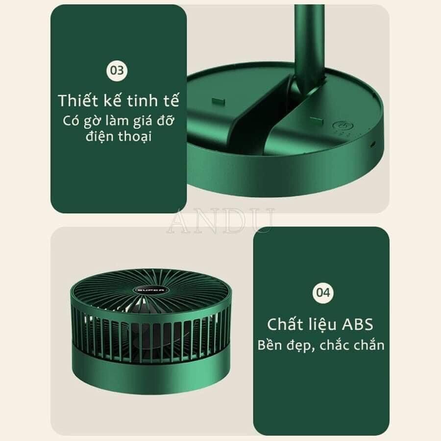 Quạt tích điện super mini gấp gọn tiện dụng