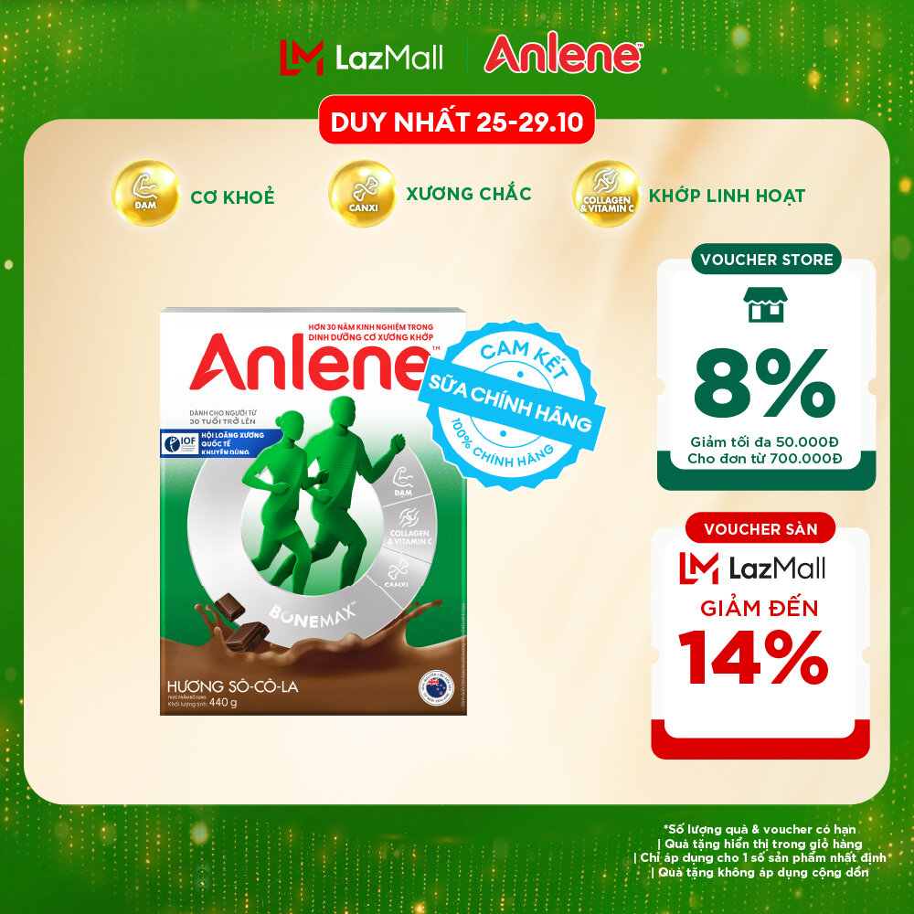 [Voucher giảm đến 26%]Sữa Bột Anlene Hương Socola 440G