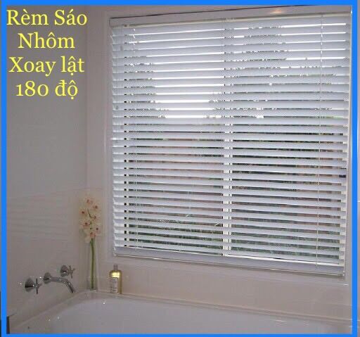 Rèm nhôm che nắng cửa sổ giá rẻ Thịnh Phát chất liệu Rèm Sáo Nhôm xoay lật 180 độ và kéo lên hạ xuống tiện lợi.