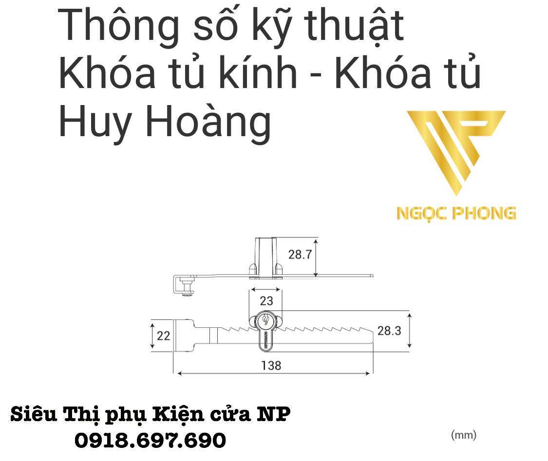 Khoá răng cưa tủ kính lùa - khoá răng cưa  huy hoàng
