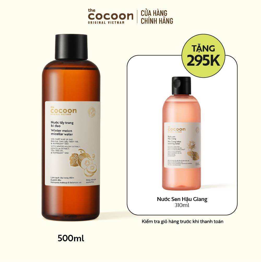 [24-26.9 | MUA 1 TẶNG 1] Bigsize - Nước tẩy trang bí đao Cocoon tẩy sạch makeup & giảm dầu 500ml