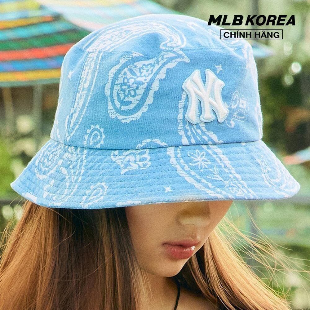 Mlb - nón bucket unisex denim paisley 3aht0173n-50sbl