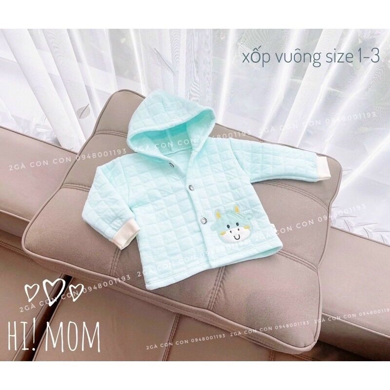 Áo khoác xốp trần bông cho bé sơ sinh