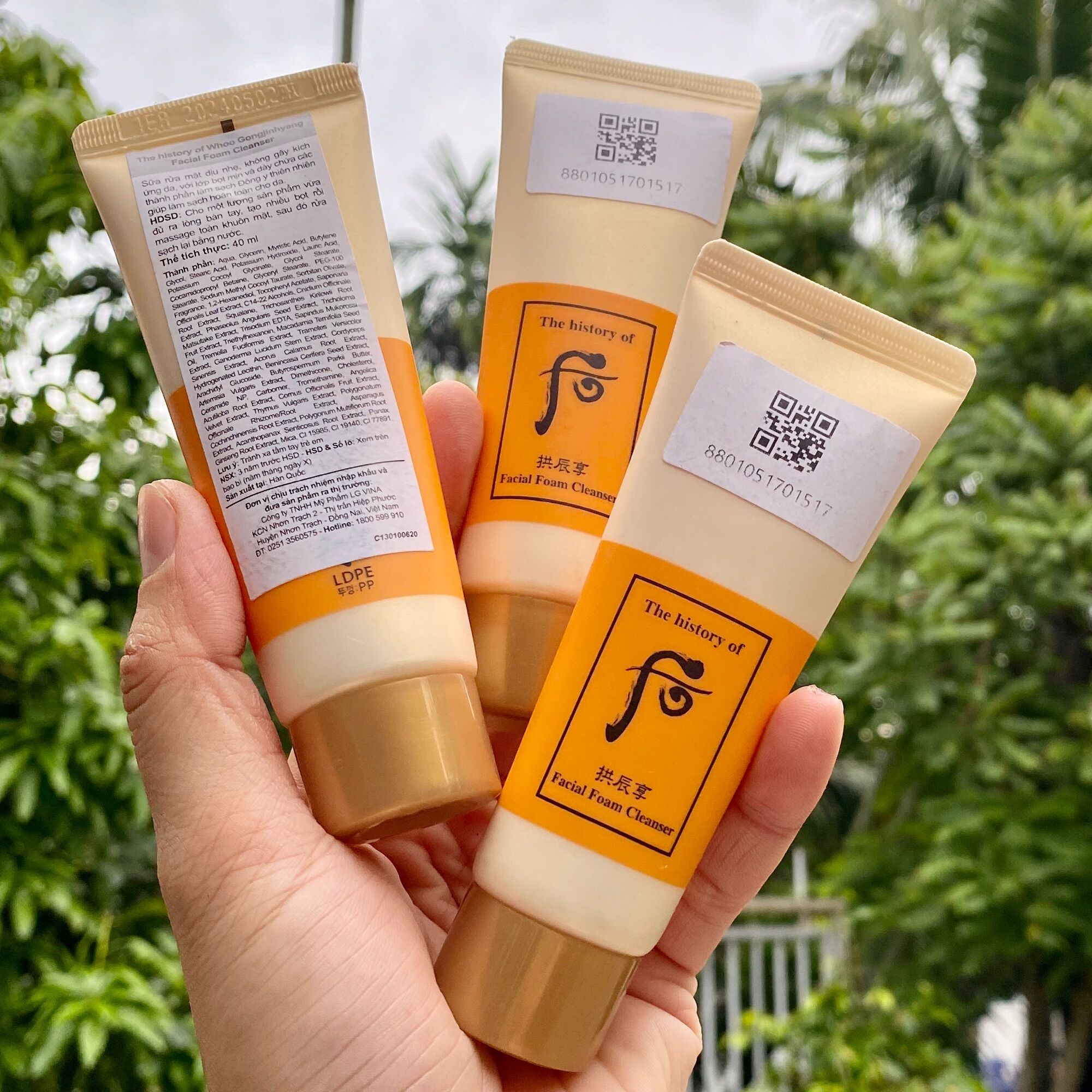 [HCM] - Sữa Rửa Mặt Whoo Vàng Chứa Nhân Sâm 40Ml Date 2025