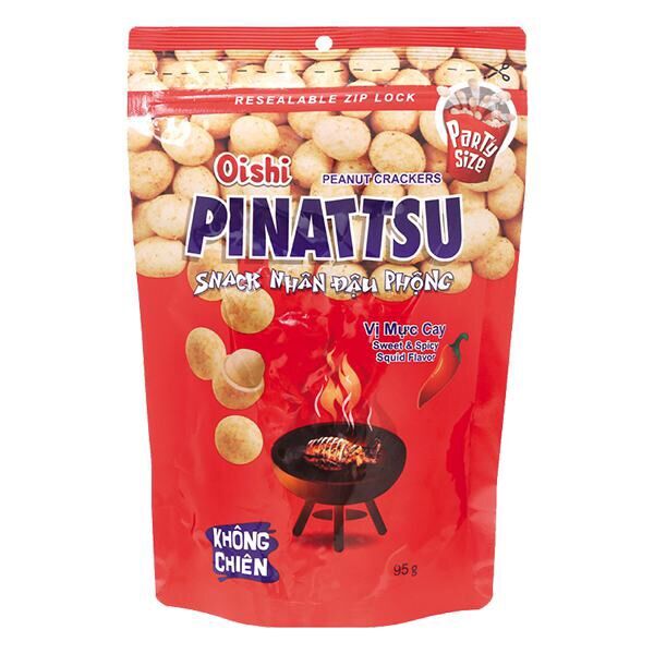 Đậu Phộng Oishi Pinattsu Mực Cay | Cốt Dừa Túi 95G