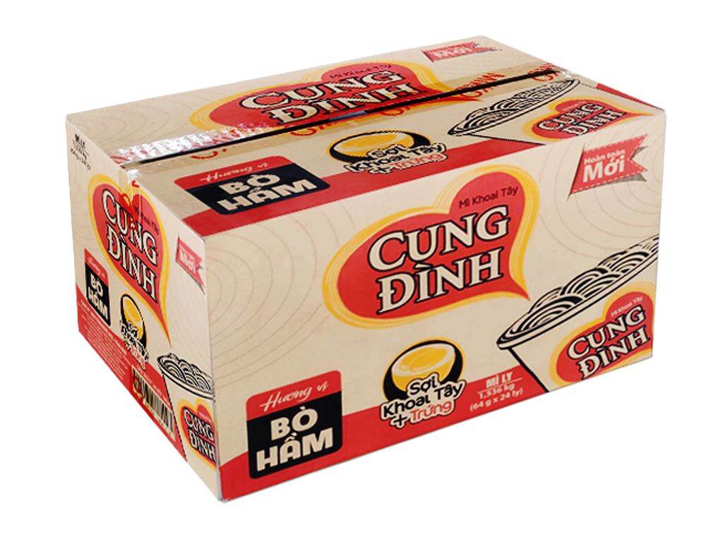 Thùng mì ly hương vị Bò Hầm + Trứng Cung Đình