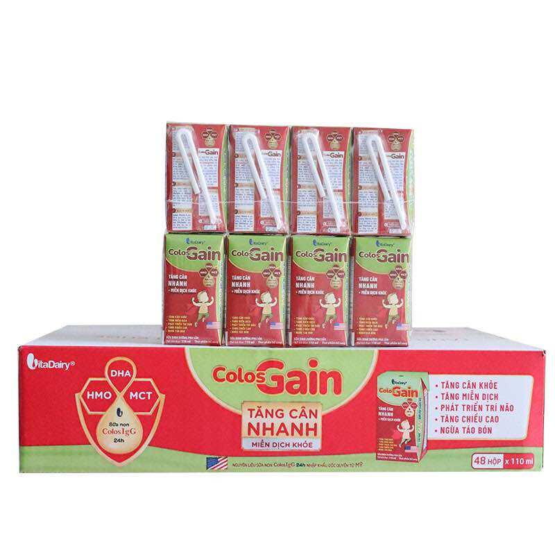 Thùng 48 hộp sữa bột pha sẵn Colosgain 110ml