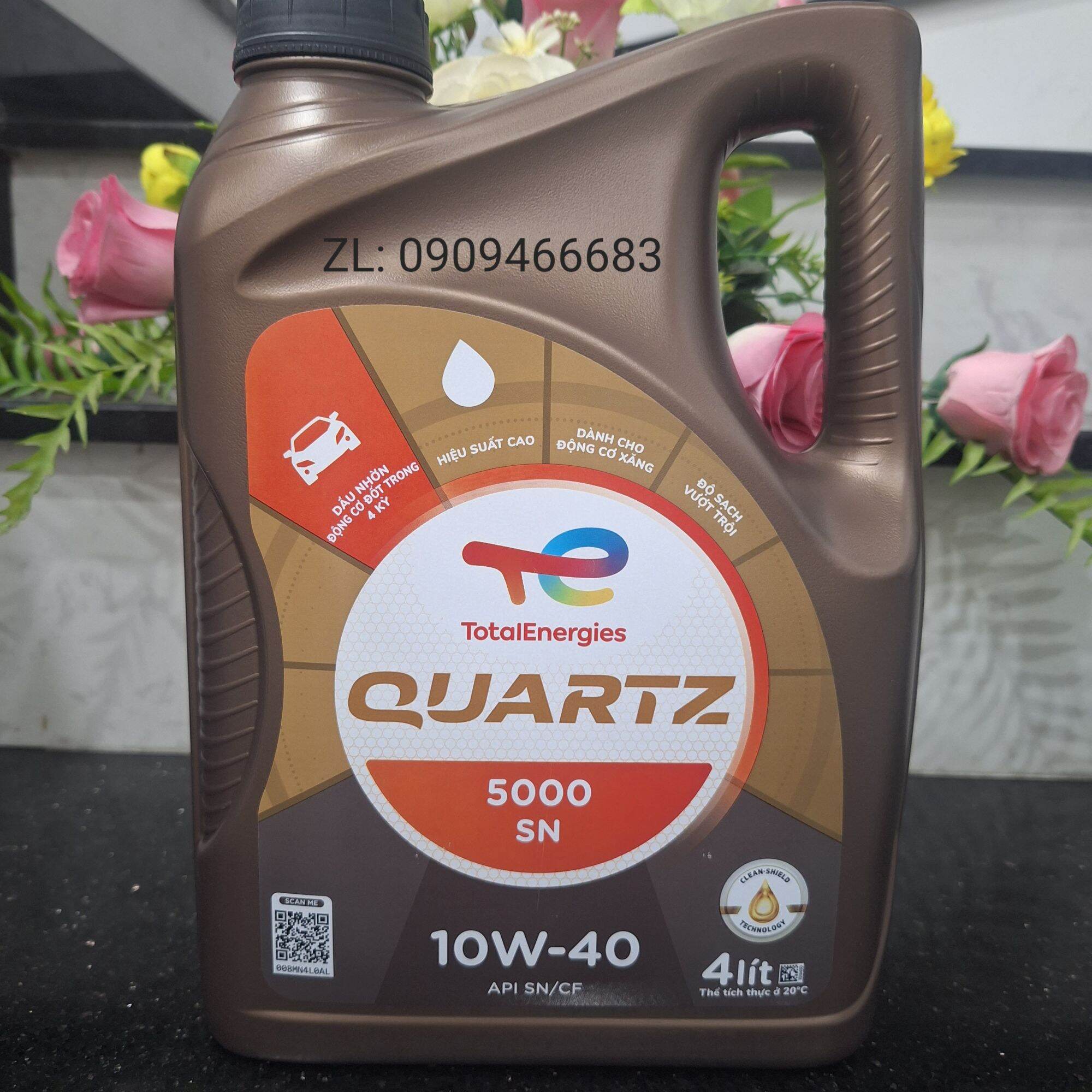 Dầu động cơ cao cấp total quartz 5000 10w40 4l
