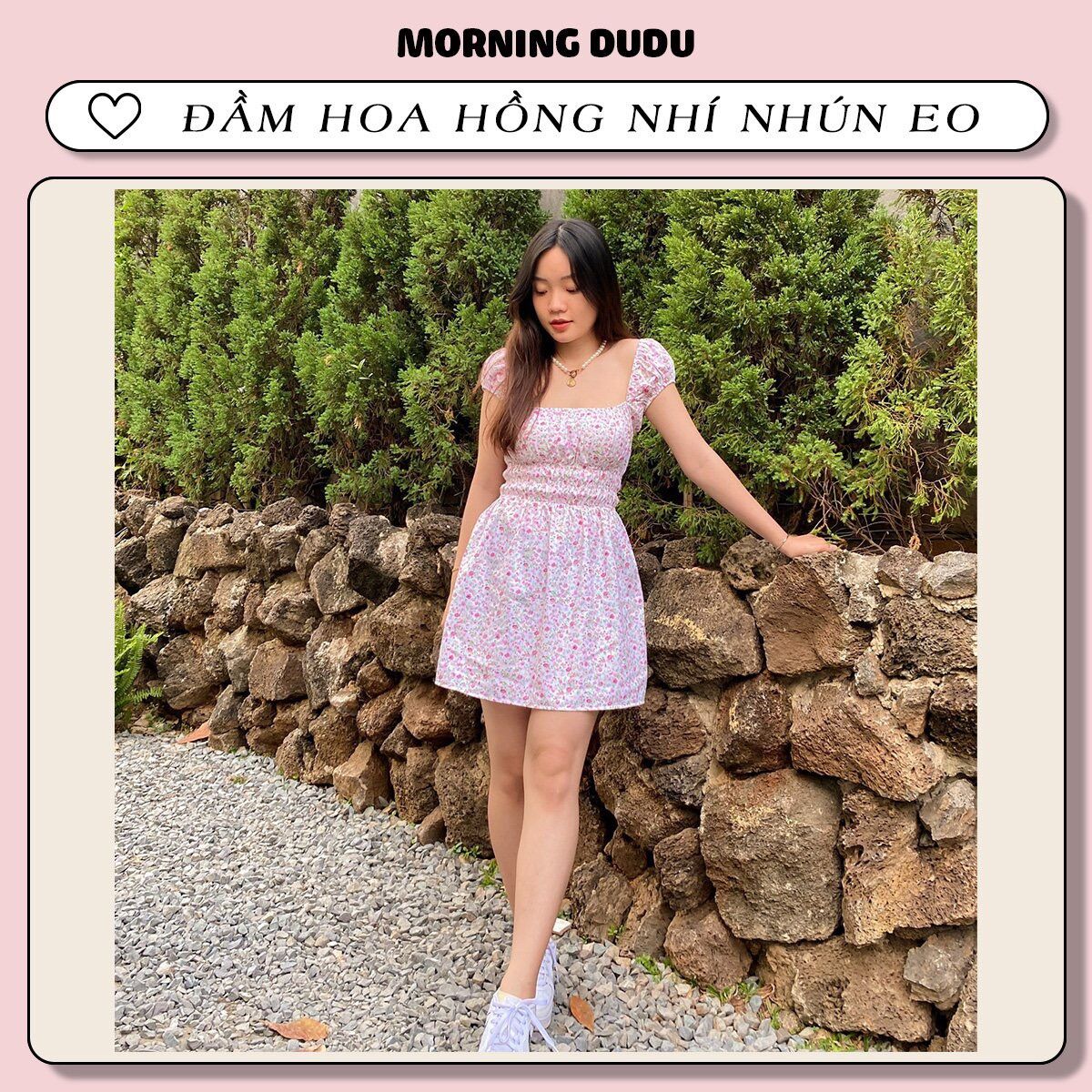 Đầm hoa hồng nhí nhún eo- rosie dress