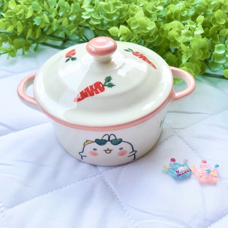 Bát Sứ Ăn Dặm Có Nắp Sứ Cao Cấp