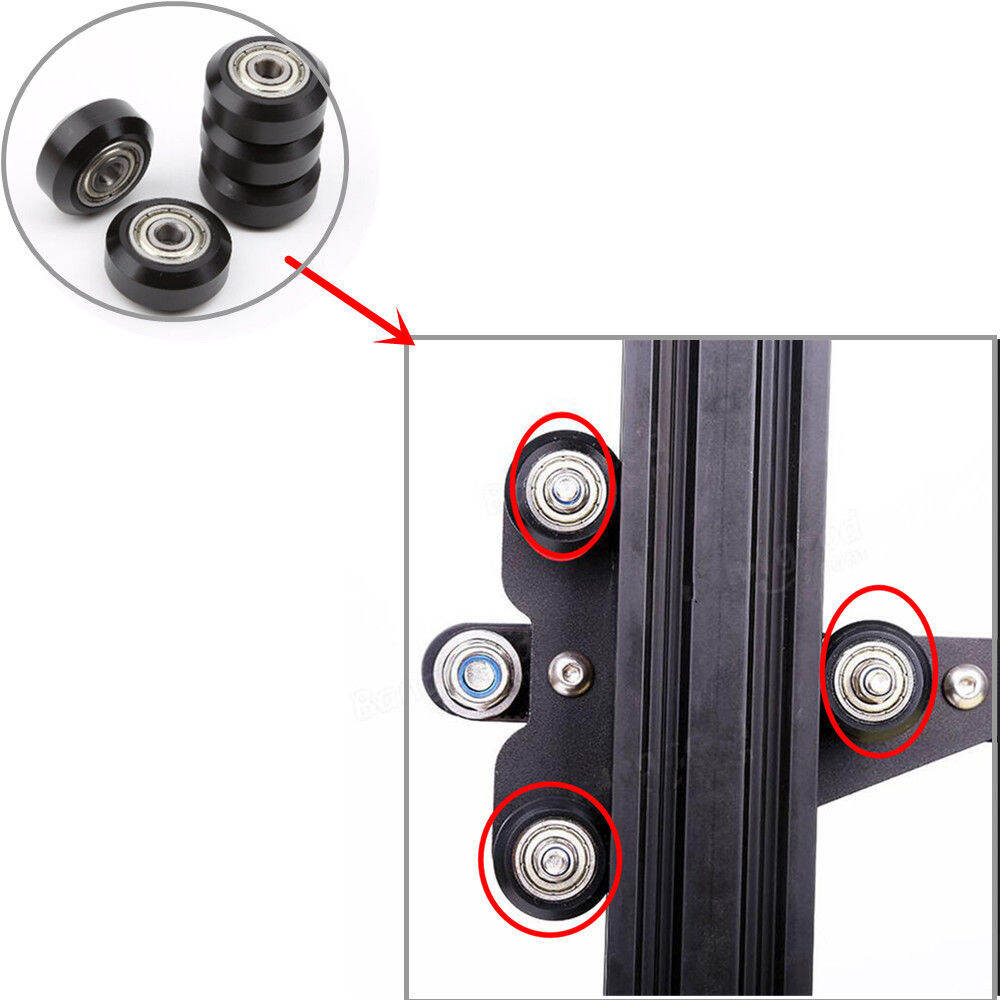 5pcs 3D Printer POM Wheel Plastic Pulley Linear Bearing for Creality Ender 3, Ender 3 Pro, Ender 3 V2, CR-10, CR-10S