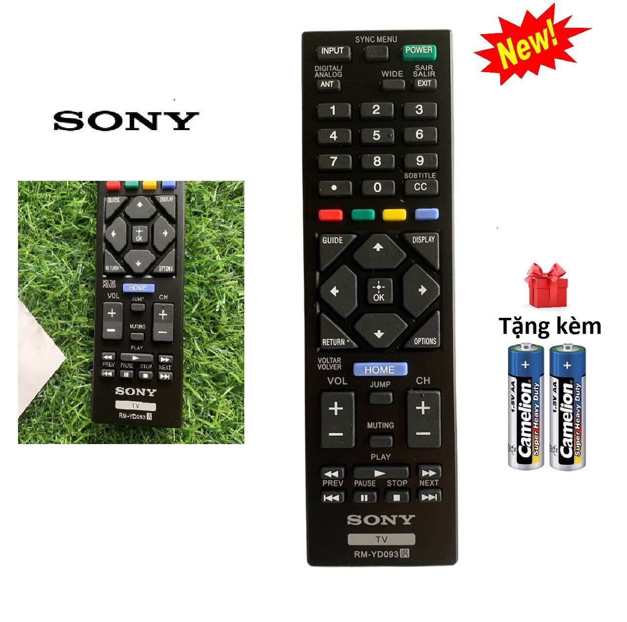 Điều khiển tivi Sony RM-YD093 Smart tv sony, remote tivi sony [ tặng kèm pin ]