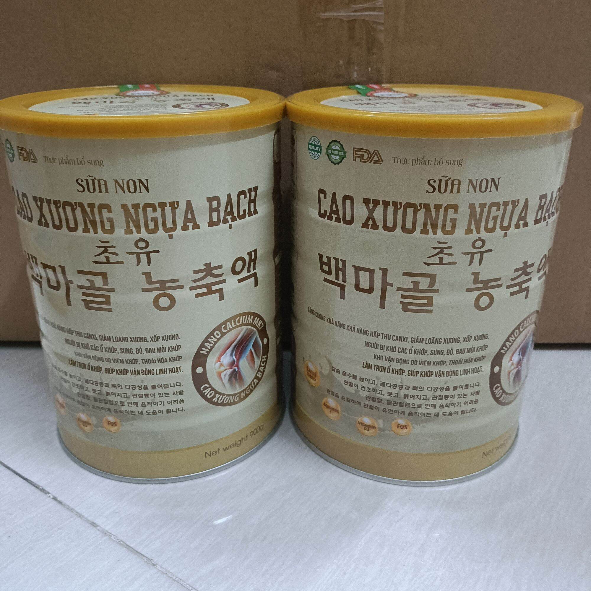 [Mua 2 Tặng 1] Sữa Bột Cao Xương Ngựa Bạch Bổ Sung Canxi Nano Giảm Loãng Xương Xốp Xương, Giúp Vận Động Linh Hoạt Lon 900gram