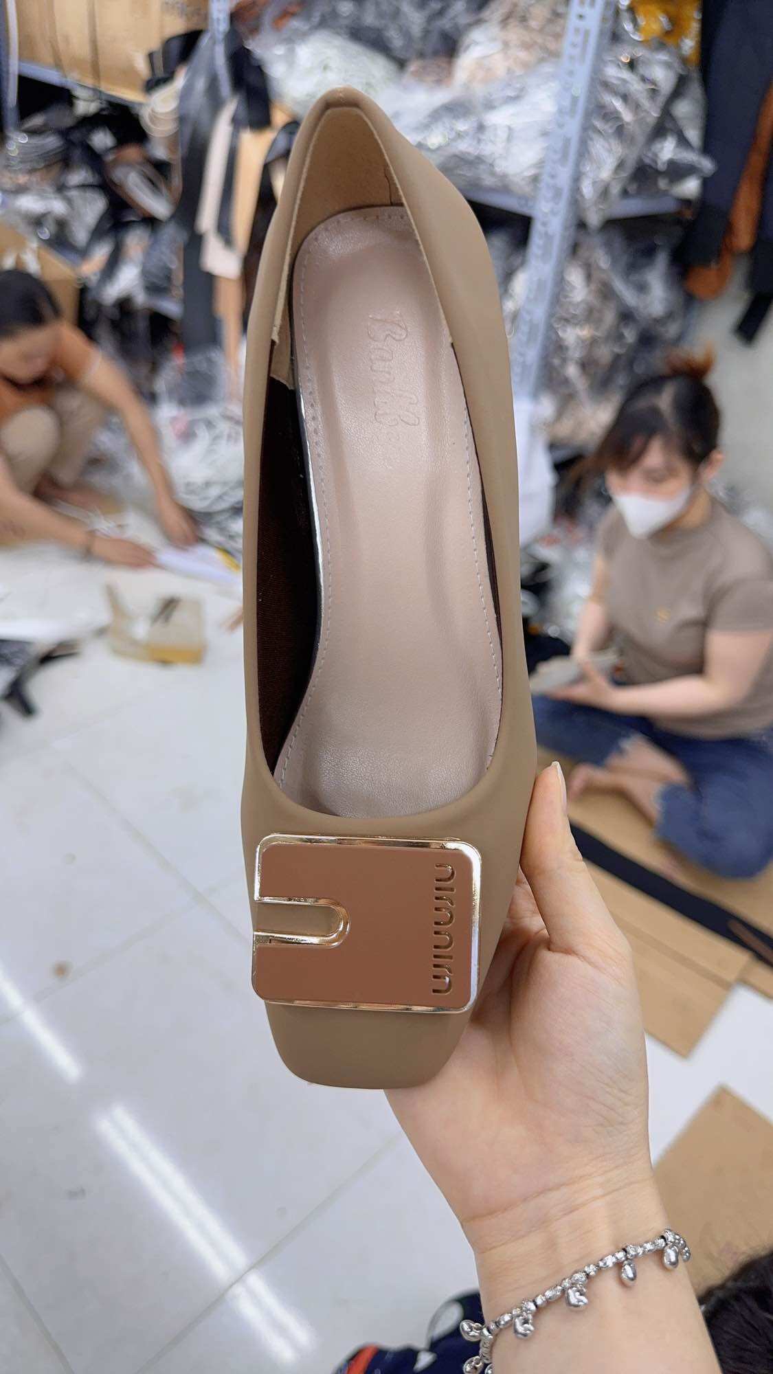 Giày cao gót búp bê nữ , giày công sở êm chân , gót cao 7cm