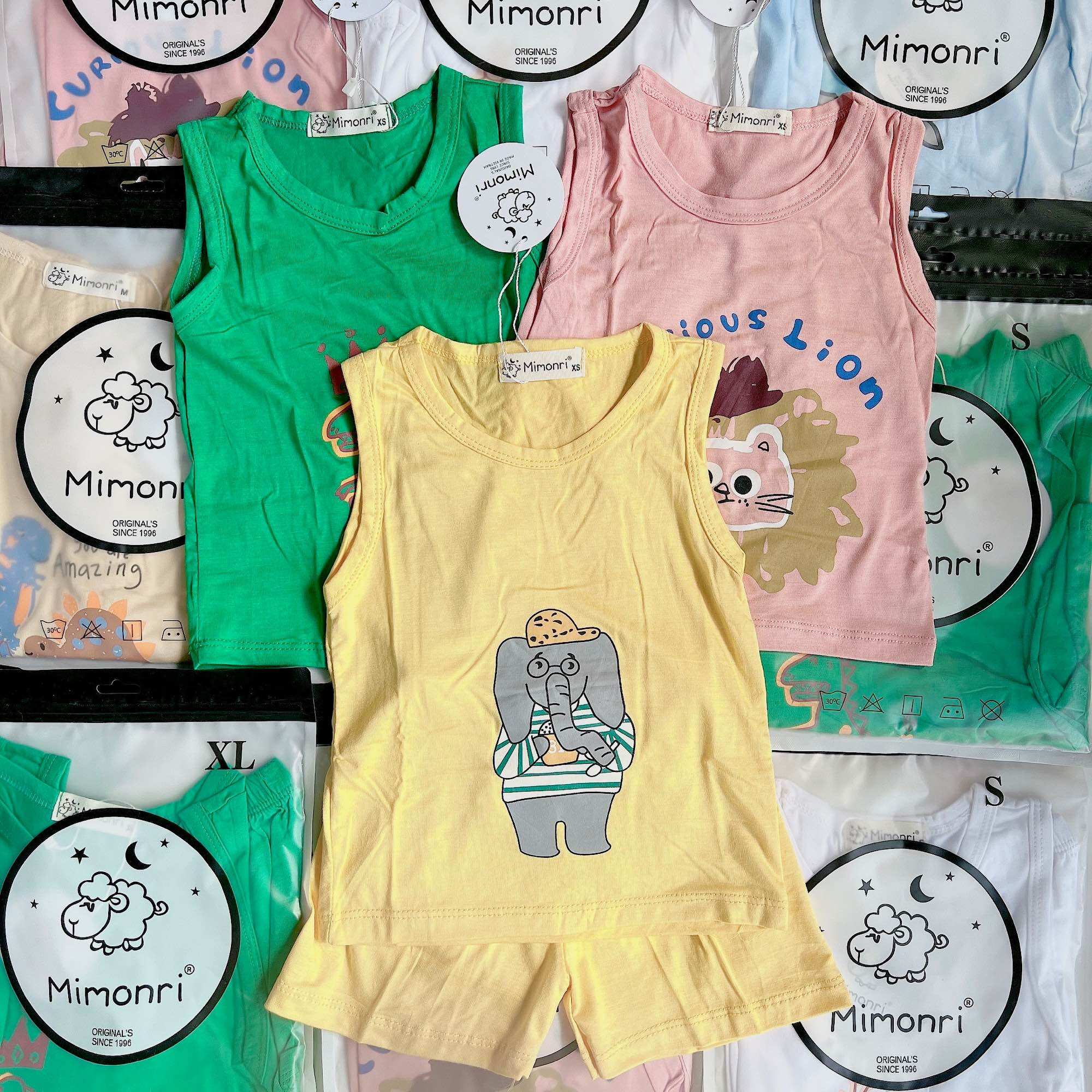 Bộ thun lạnh ba lỗ cho bé 5-18kg ( bl cừu )