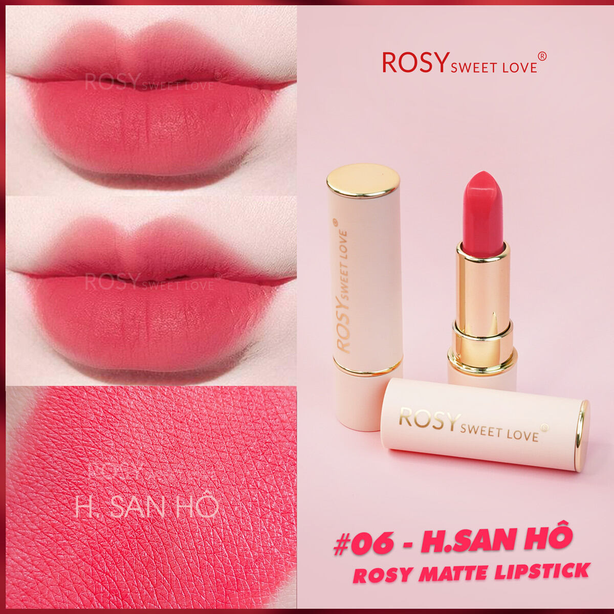 Son sáp lì Rosy hồng san hô an toàn mẹ bầu