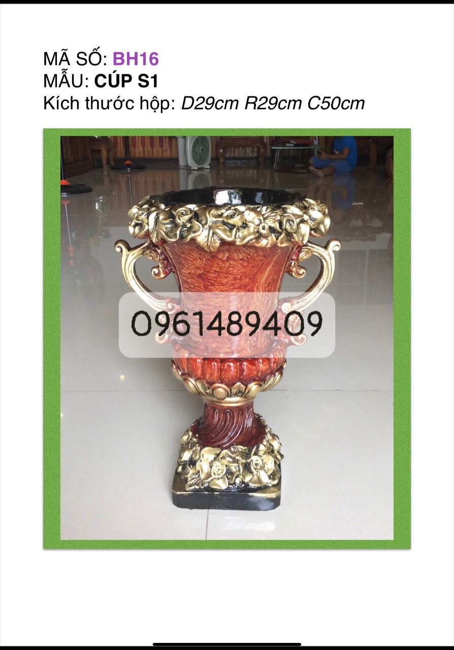Bình Cắm Hoa Composite Cúp s1 Không Phai Màu, Hàng Chất Lượng Cao