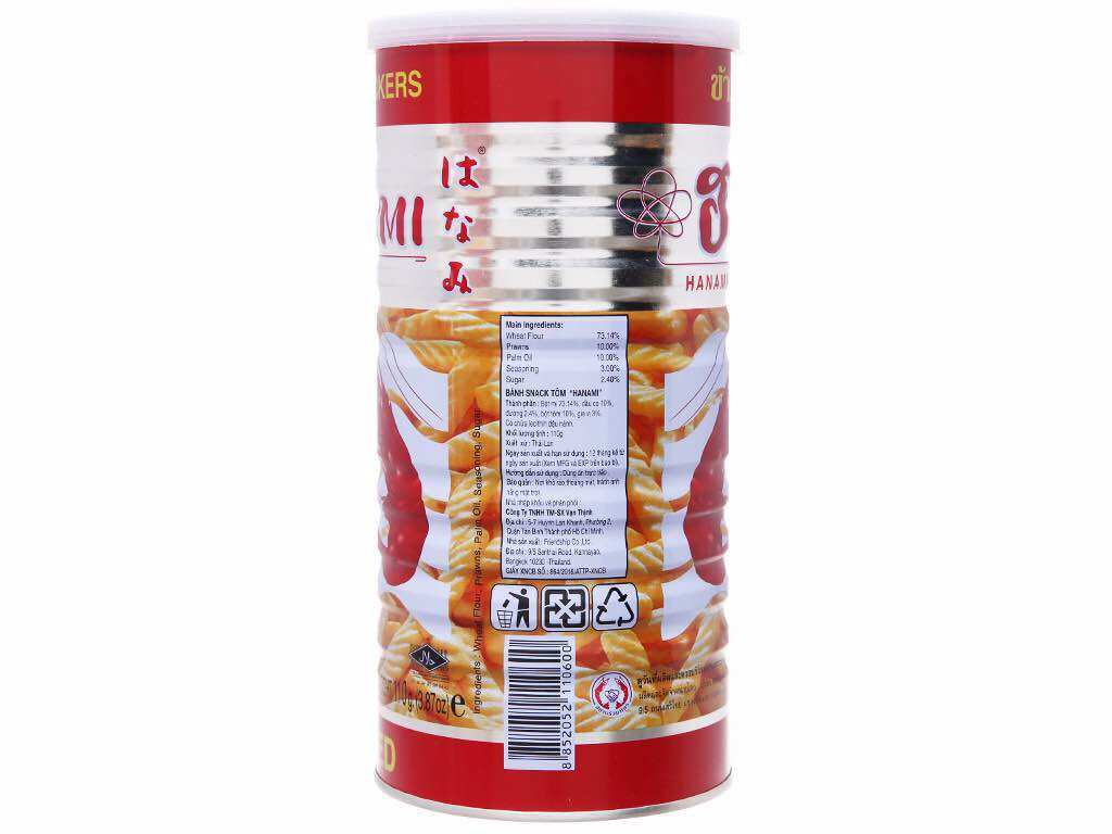 Snack Tôm Thái Hanami Lon/110g
