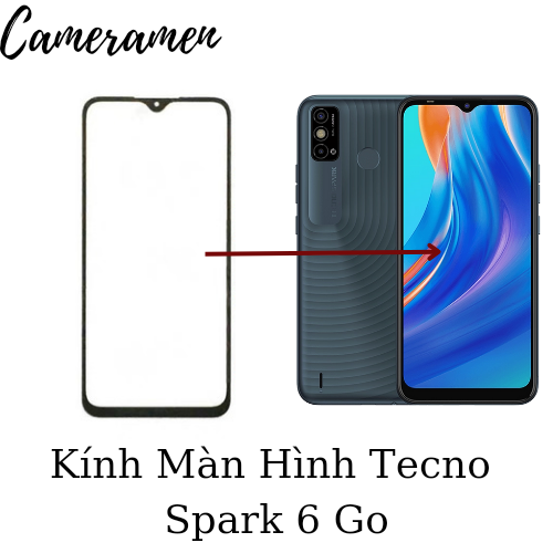Kính ép / kính màn hình tecno spark 6 go