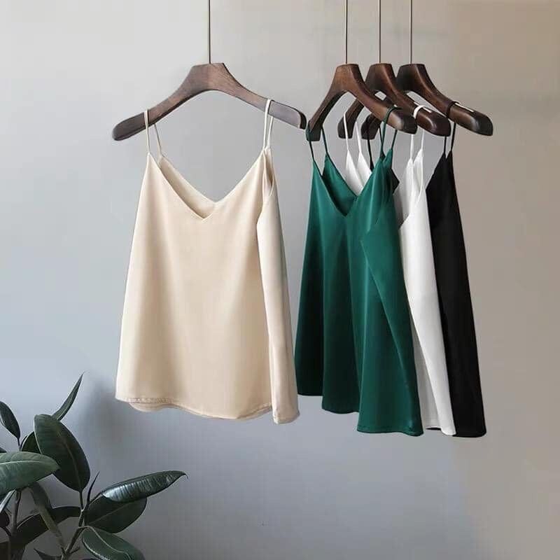 Áo hai dây lụa mặc trong vest blazer, áo luạ 2 dây có size mới 2021