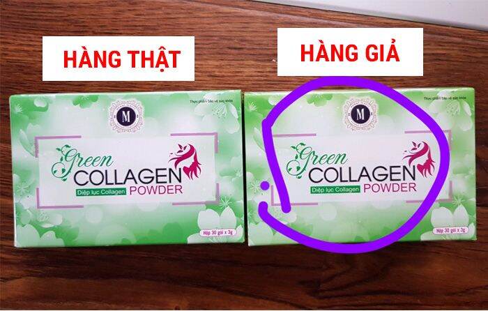 [HCM]diệp lục collagen 30 gói × 3g + son