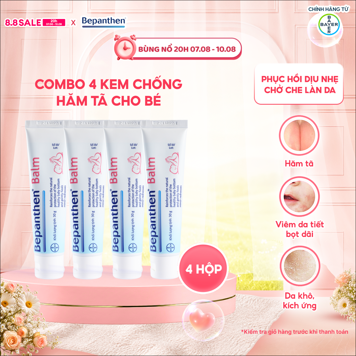 Combo 4 Kem Chống Hăm BEPANTHEN Balm Dạng Kem Mỡ Tuýp 30G x4