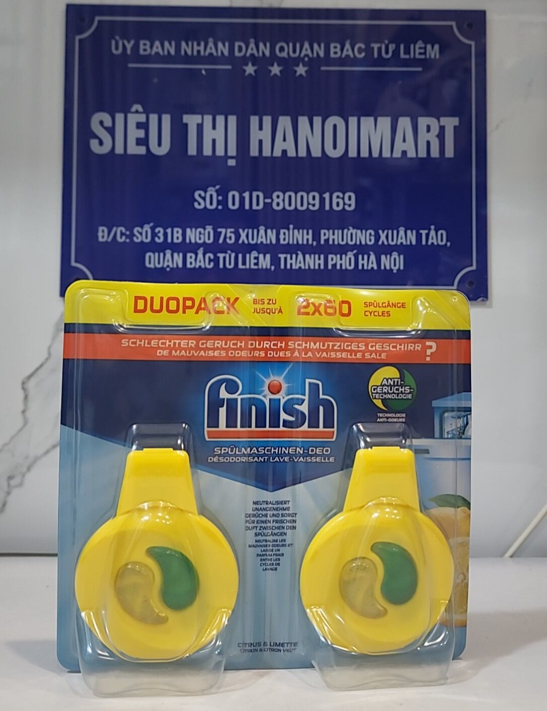 Khử mùi máy rửa bát finish - tinh dầu treo thơm cho máy rửa bát
