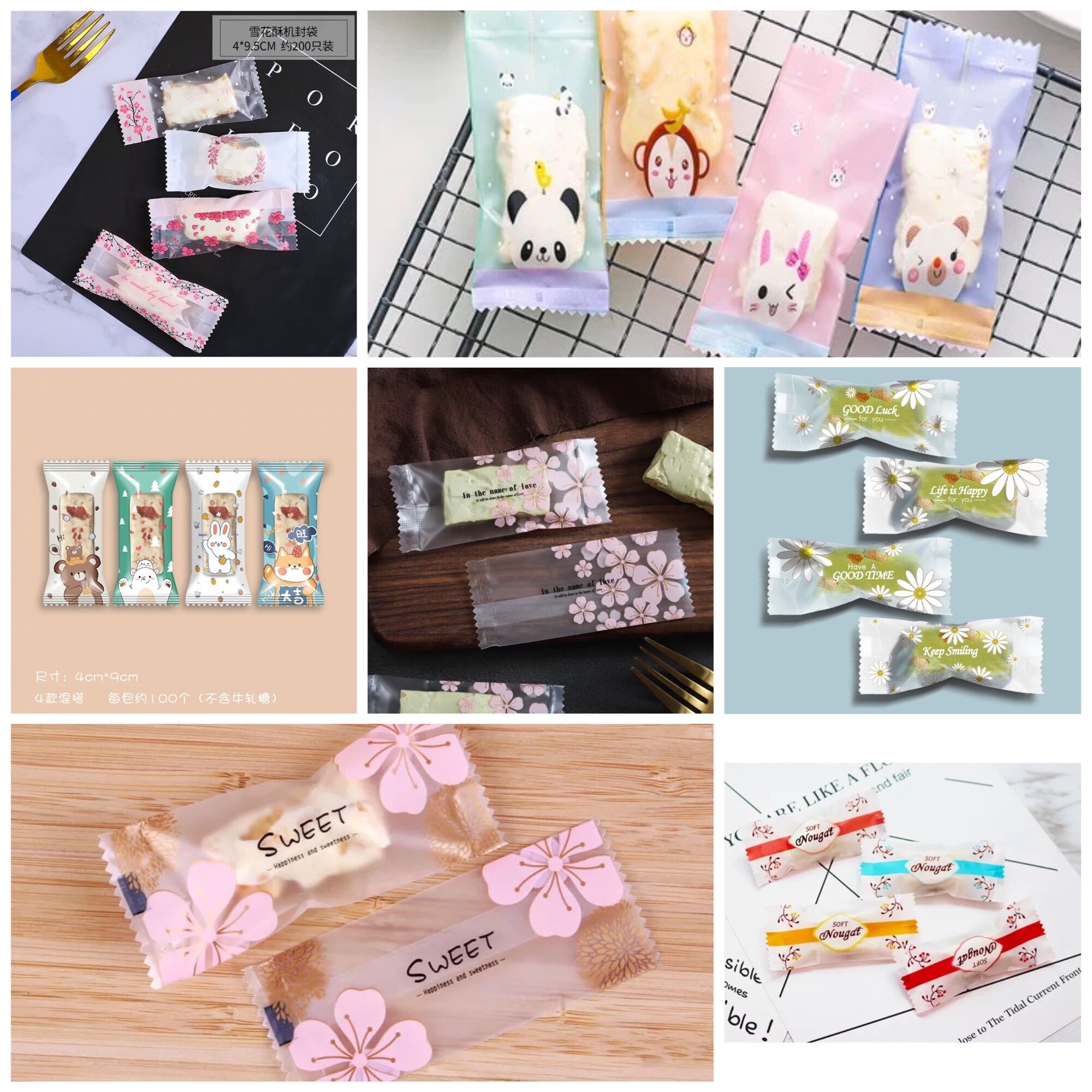 Túi đựng kẹo nougat 10x4cm