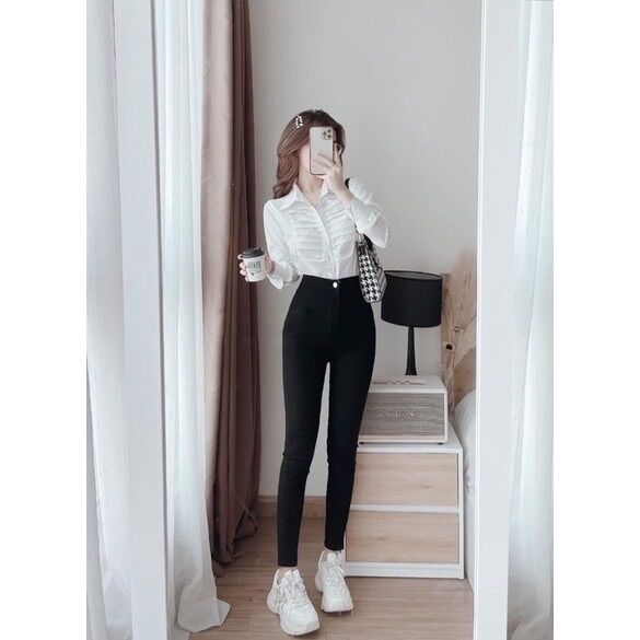 Áo sơ mi basic công sở mặc đi học, đi làm siêu hot