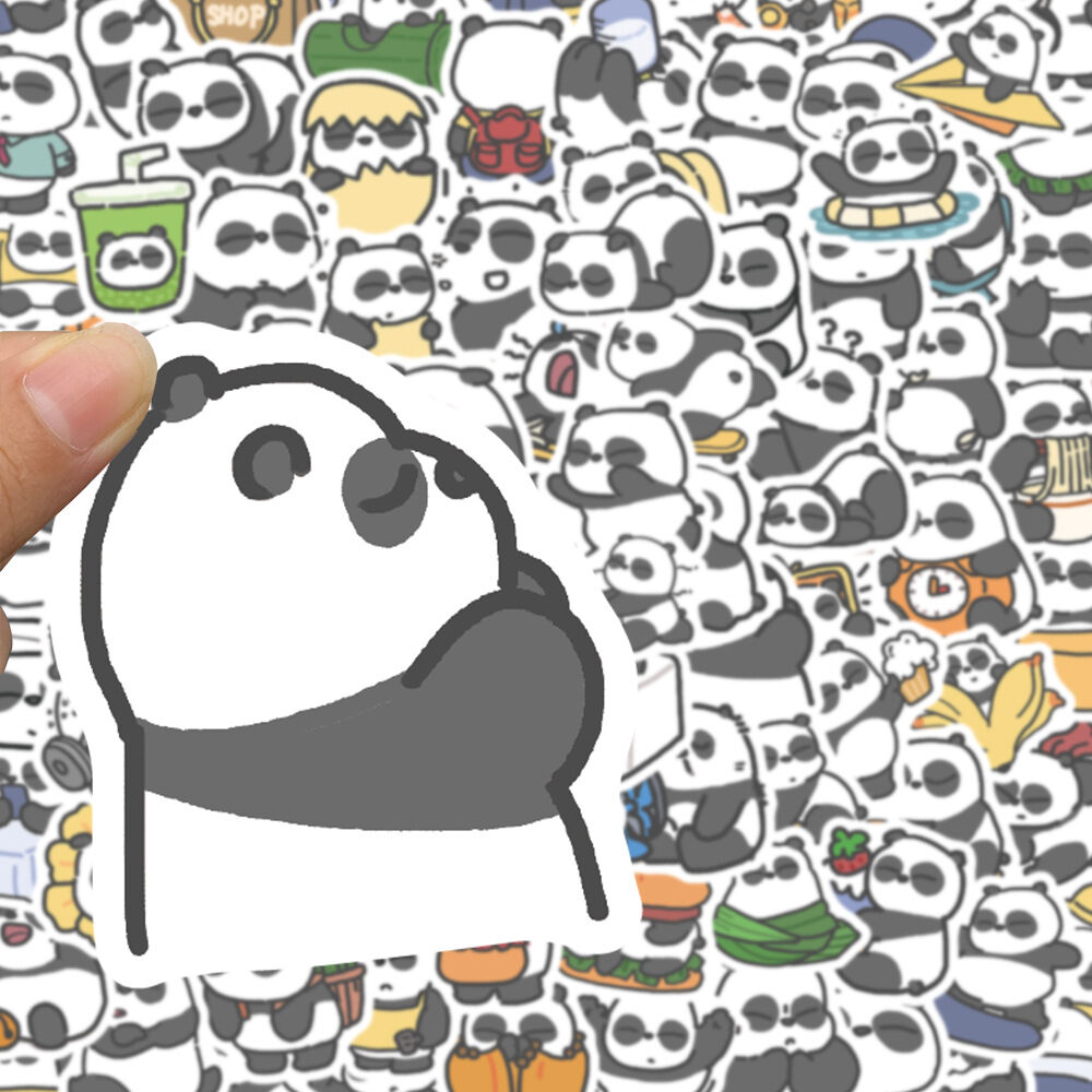 Set 90 miếng sticker hình dán chống nước gấu trúc panda