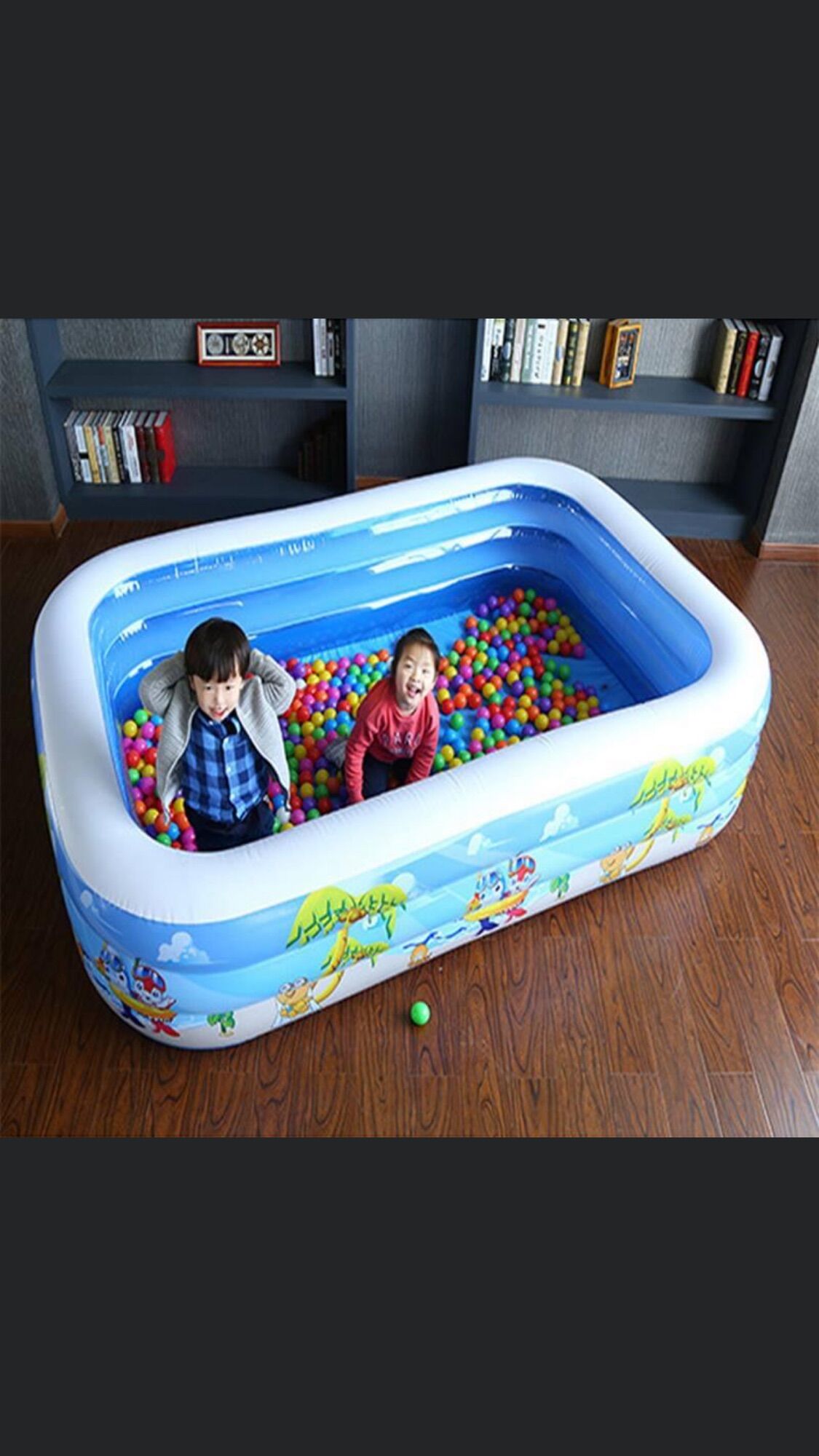 [Tặng Bơm Điện] Bể bơi phao cho bé 1M3 hồ bơi trong nhà 3 tầng hình chữ nhật 130x90x55, bồn tắm hơi cho bé , bồn tắm trẻ em bơm hơi - Loại dày, bền, đẹp + Tặng kèm bơm điện 2 chiều