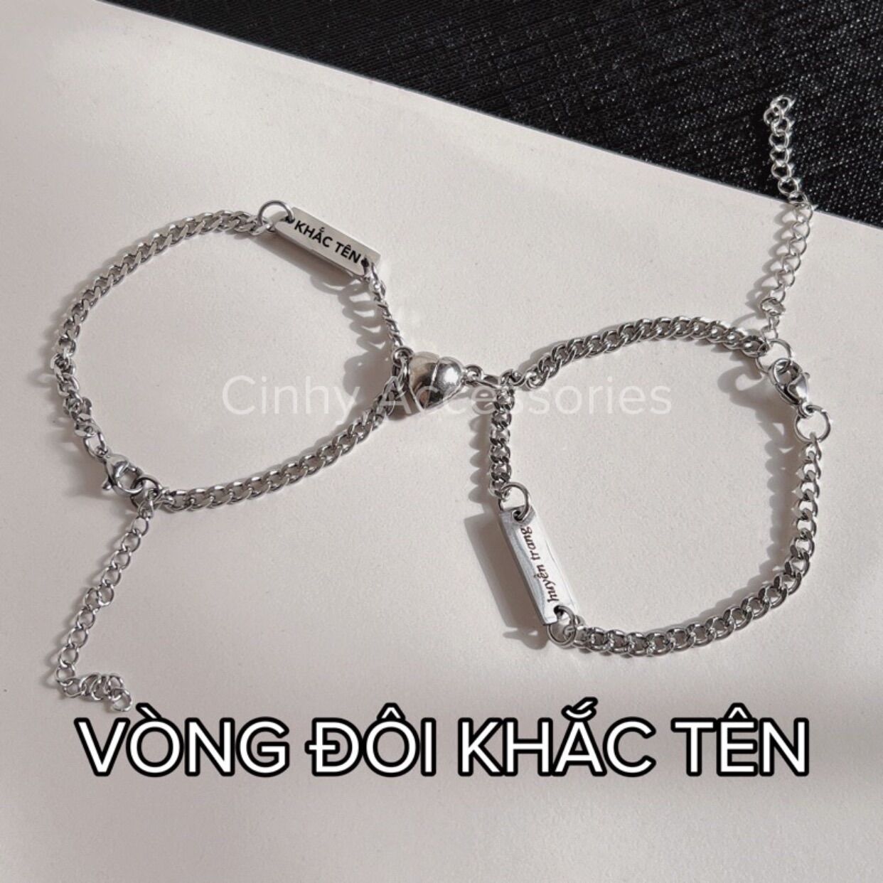 Lắc tay nam nữ, lắc tay khắc theo yêu cầu, lắc tay đôi , chất liệu bạc 925 chống gỉ - lt02