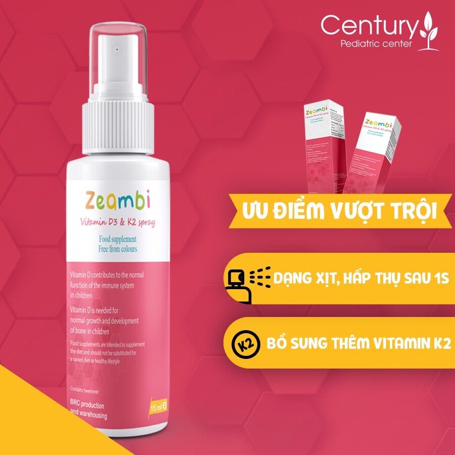 Vitamin d3k2 Zeambi dạng xịt nhập khẩu