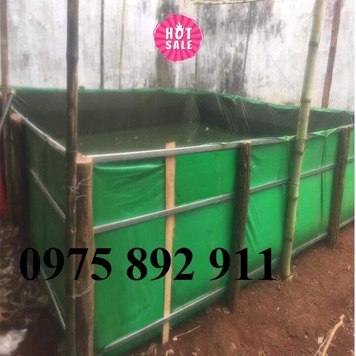 Bể bạt nuôi ốc ếch cá lươn 8x4x1 xanh bộ đội
