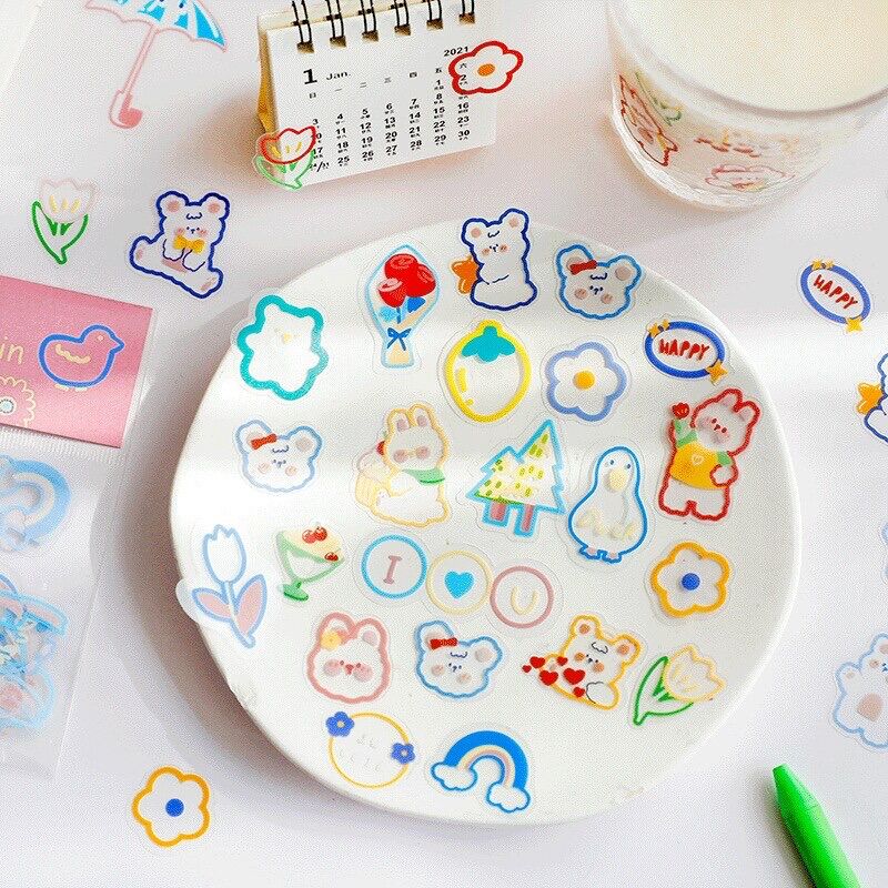 Set sticker màu sắc dễ thương